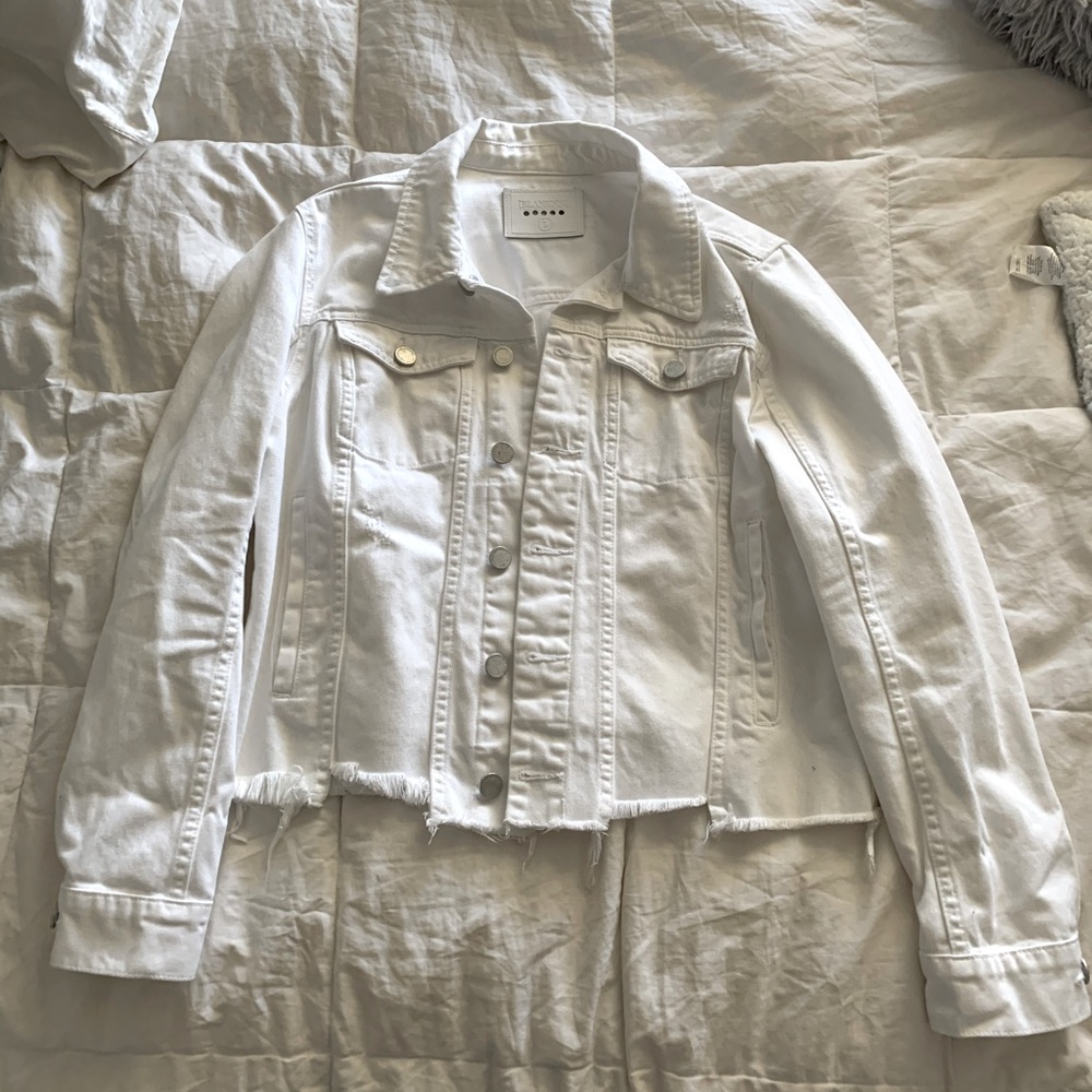 Blank NYC white distressed jean jacket
